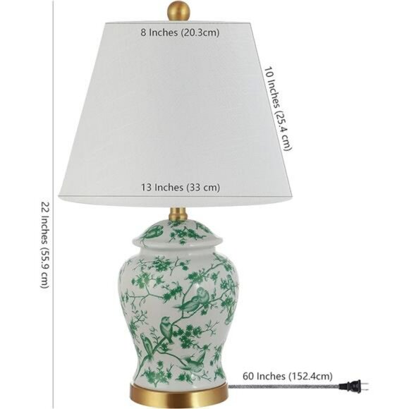 Chinoiserie ginger jar table lamp LED bulb included for bedroom living room deco - Picture 3 of 7